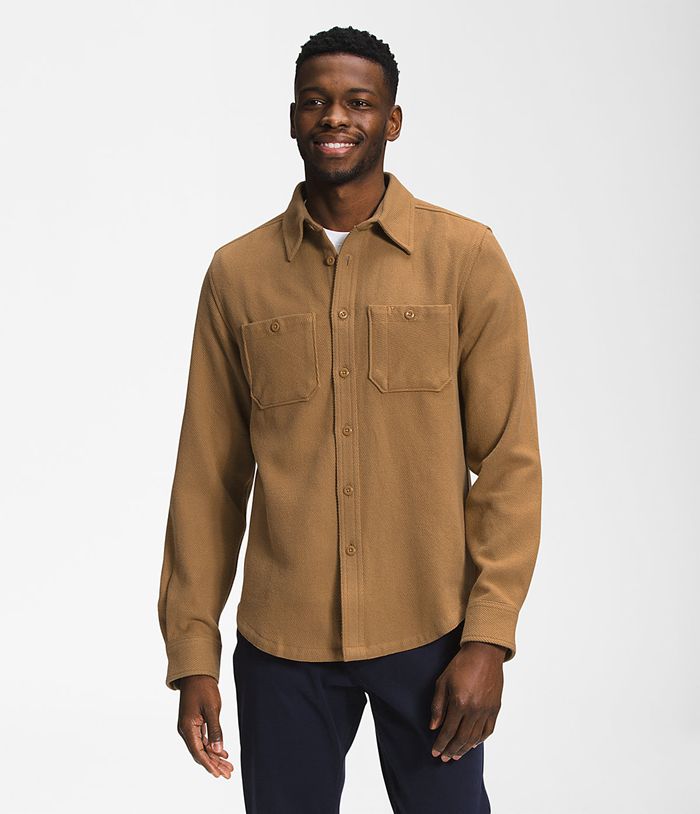 Camisa The North Face Hombre Valley Twill Flannel Kaki - Peru 61047XRBJ